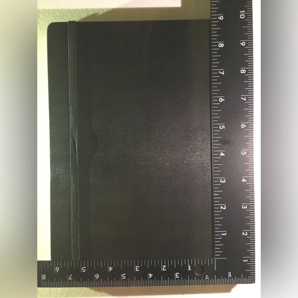 Moleskine Black Hardcover Lined Notebook Journal w/ Elastic Closure Ribbon Black